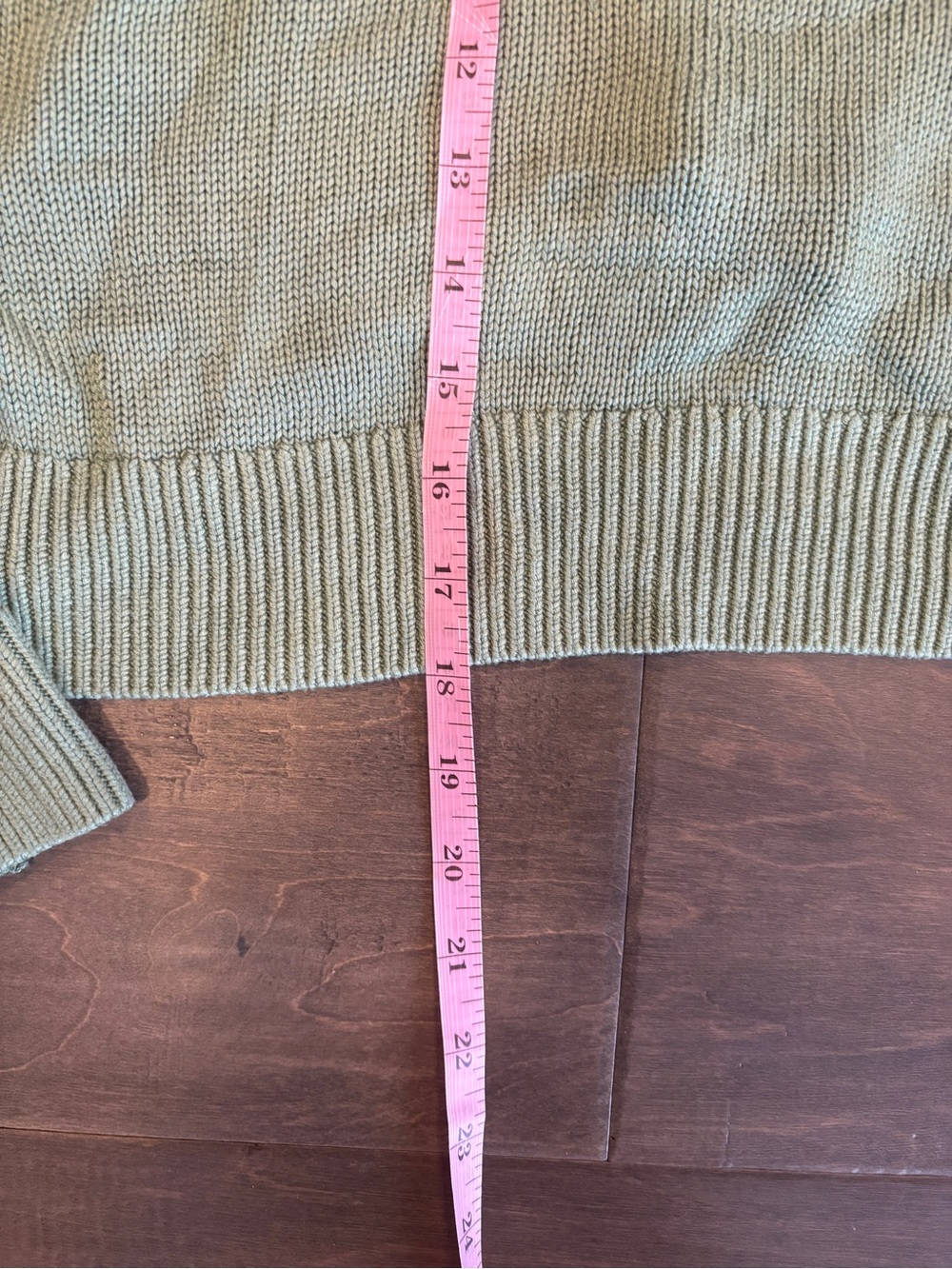 PINK Victoria's Secret Sage Green V-Neck Cropped Sweater - Picture 7 of 8